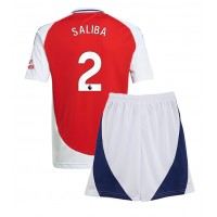 Arsenal William Saliba #2 Hjemmedraktsett Barn 2024-25 Kortermet (+ Korte bukser)